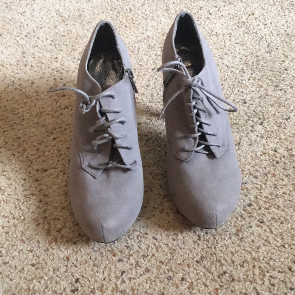 Gray High Heeled Booties